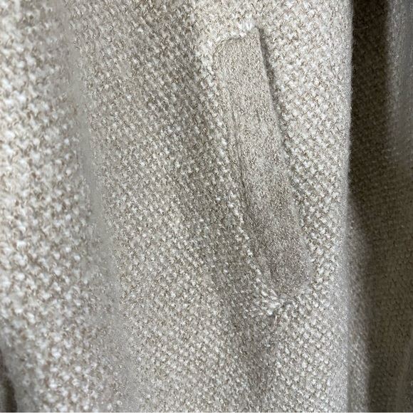 Zara Knit Faux Fur Trim Hooded Full Zip Poncho Relaxed Fit Sweater Size M - Picture 4 of 8